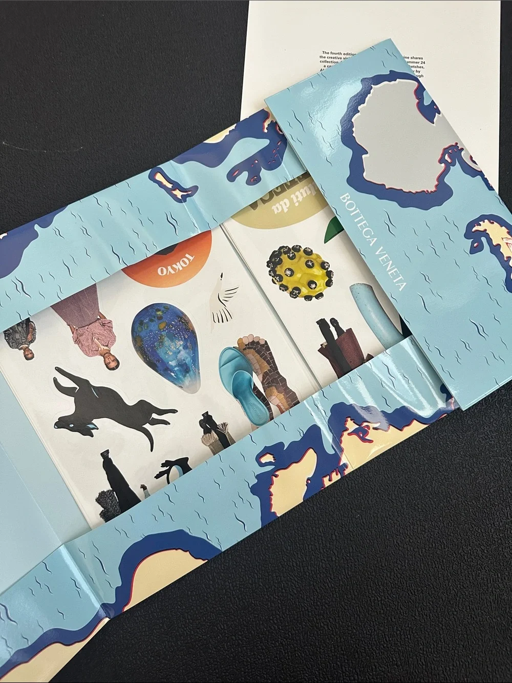Bottega Veneta Decorative set of books and stickers, summer 2024 fanzine